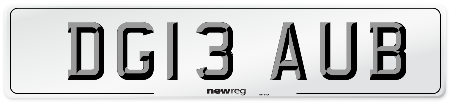 DG13 AUB Number Plate from New Reg